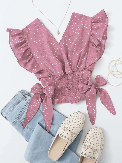 Billie — Blusa encauchada con lazos