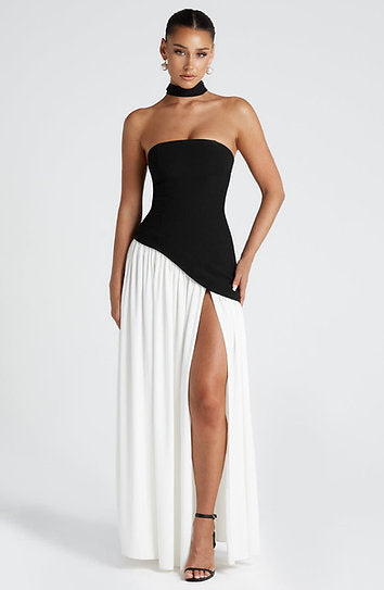Brida — Vestido maxi corset con abertura