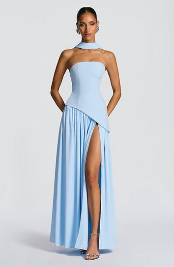 Brida — Vestido maxi corset con abertura