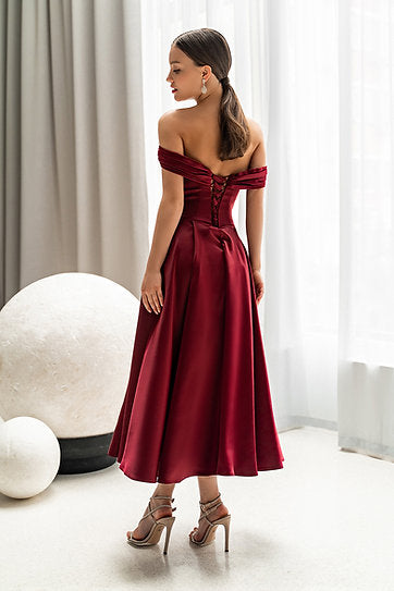 Dakota — Vestido midi corset mangas caidas