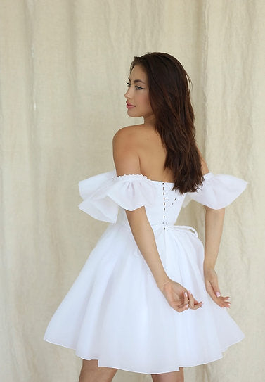 Dolly — Vestido mini corset con volantes