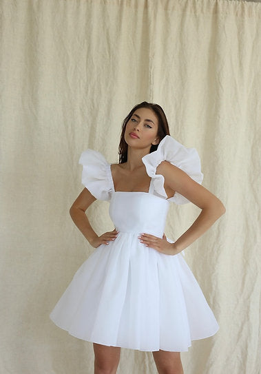 Dolly — Vestido mini corset con volantes