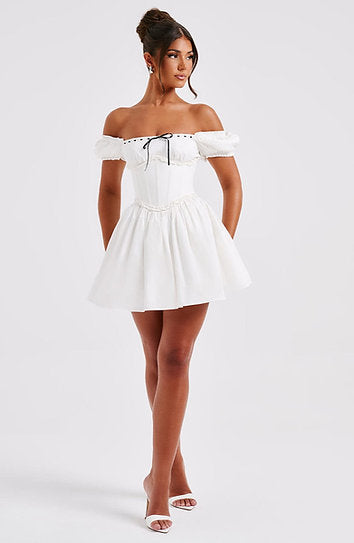 Evelyn — Vestido mini corset con lazo