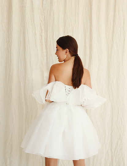 Francesca — Vestido mini corset con volantes