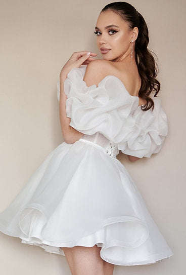 Giuliana — Vestido mini corset con volantes