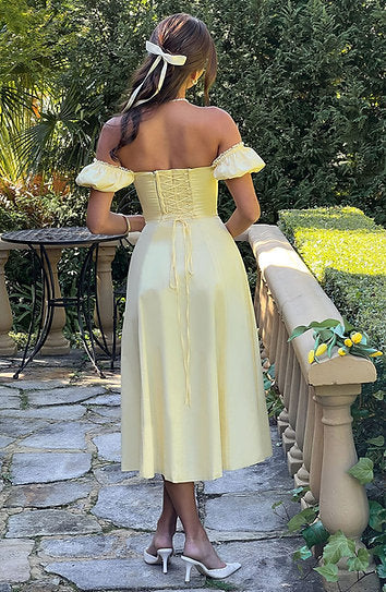 Liliana — Vestido midi corset con abertura
