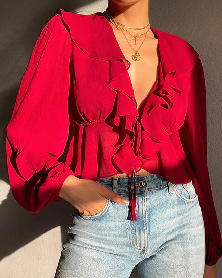 Nala — Blusa con volantes y lazo