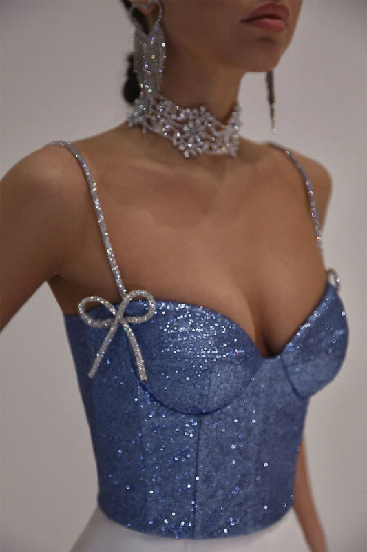Nyra — Corset con cordón cristalizado
