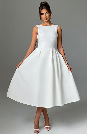 Paige — Vestido midi espalda descubierta