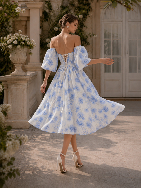 Triana — Vestido midi corset con mangas removibles