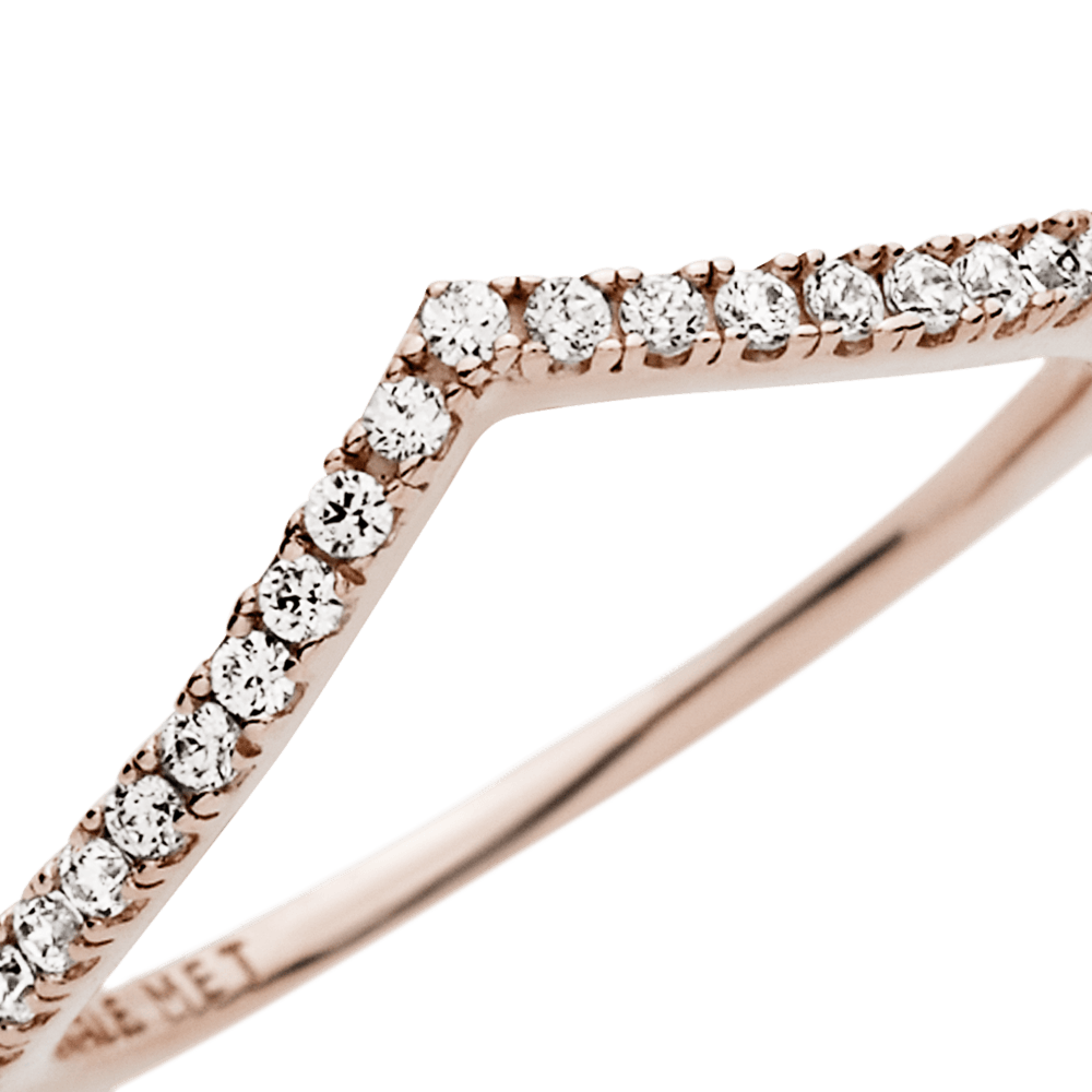 Anillo oro rosa con circonitas