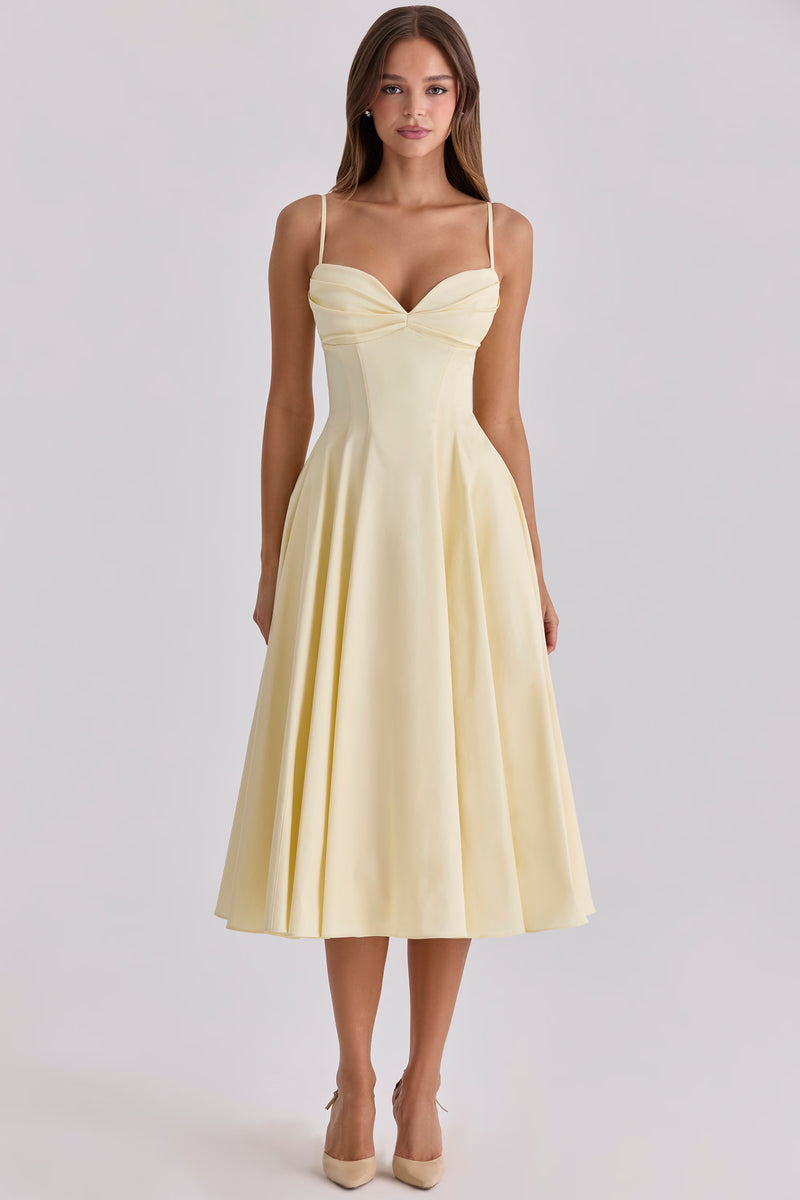 Addison — Vestido midi con bolsillos