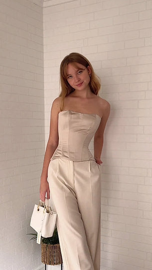 Aislinn — Conjunto: corset y pantalón ancho