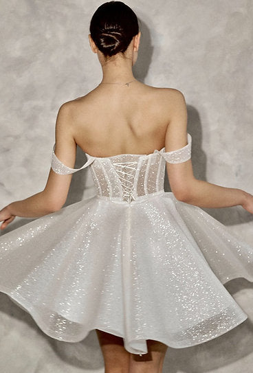 Alana — Vestido mini corset mangas caídas