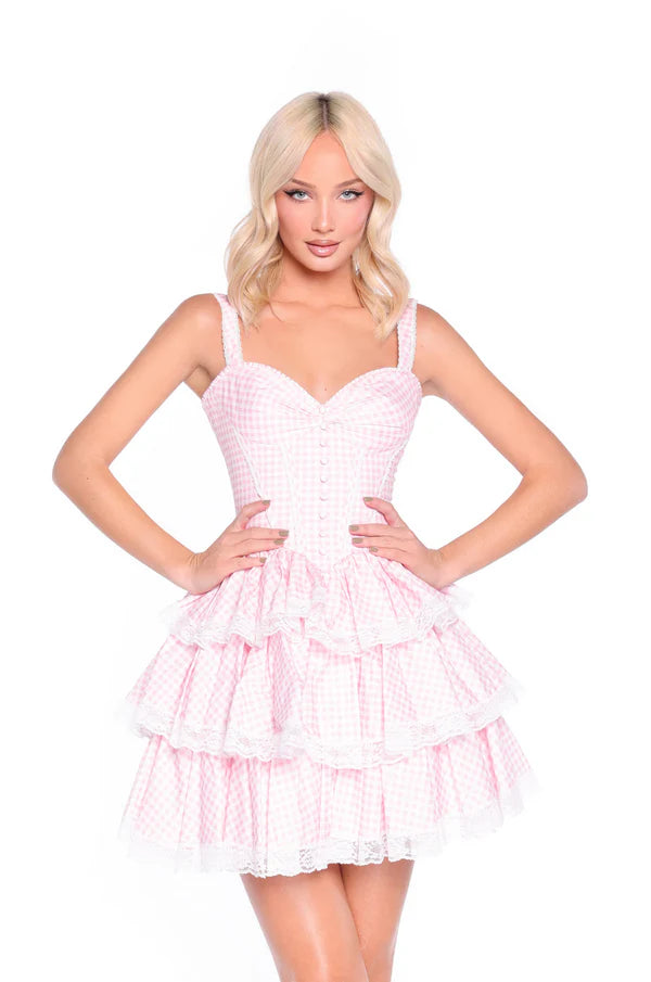 Amanda — Vestido mini con volantes