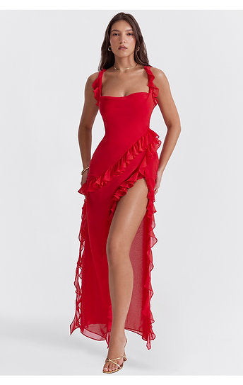 Ariel — Vestido maxi con volantes