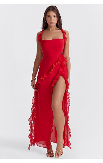Ariel — Vestido maxi con volantes