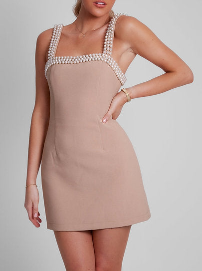 Audrey — Vestido mini con perlas