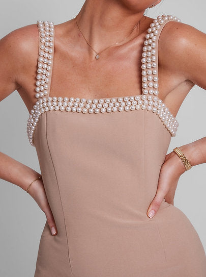 Audrey — Vestido mini con perlas
