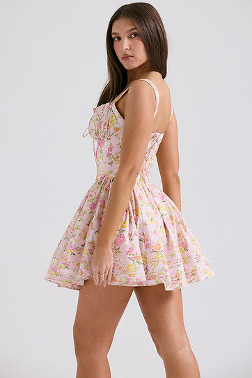 Aurora — Vestido mini con lazo en busto