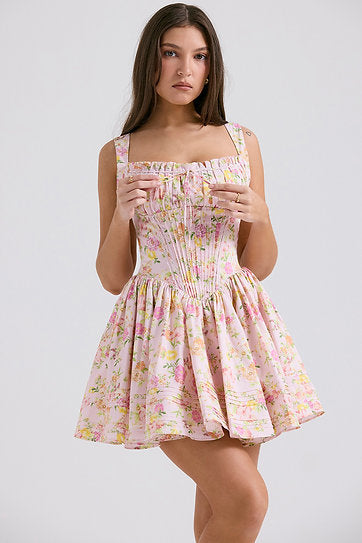 Aurora — Vestido mini con lazo en busto