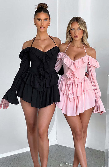 Beline — Enterizo corset con volantes