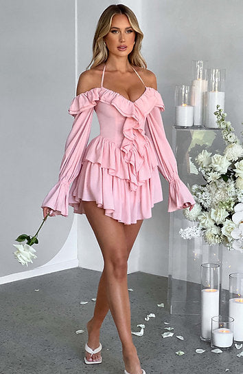 Beline — Enterizo corset con volantes