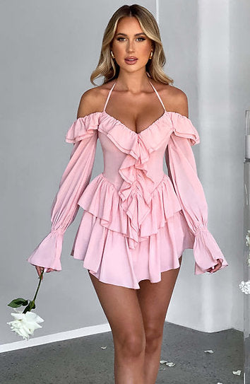 Beline — Enterizo corset con volantes