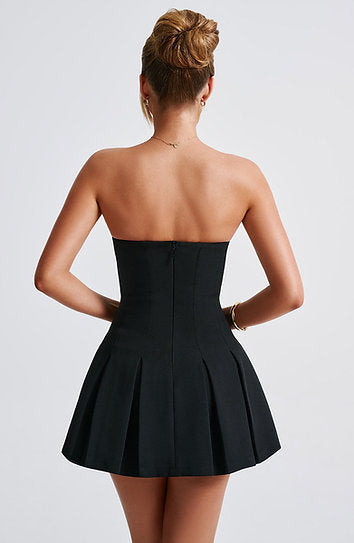 Belle — Vestido mini con falda plisada