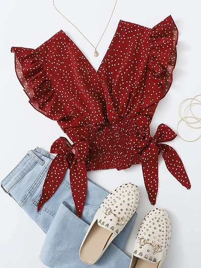 Billie — Blusa encauchada con lazos