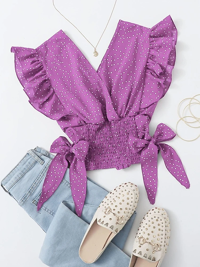 Billie — Blusa encauchada con lazos