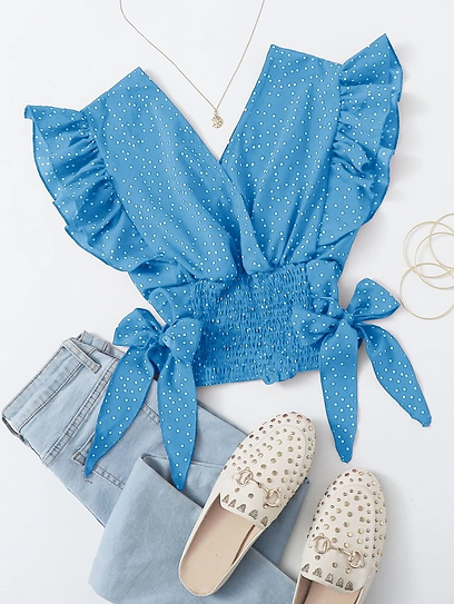 Billie — Blusa encauchada con lazos