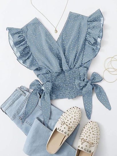 Billie — Blusa encauchada con lazos