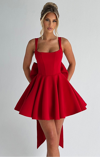 Brenda — Vestido mini con moño