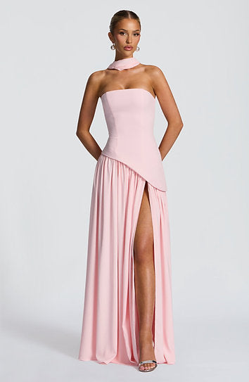 Brida — Vestido maxi corset con abertura
