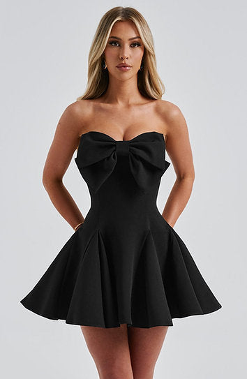 Brooke — Vestido mini corset con moño