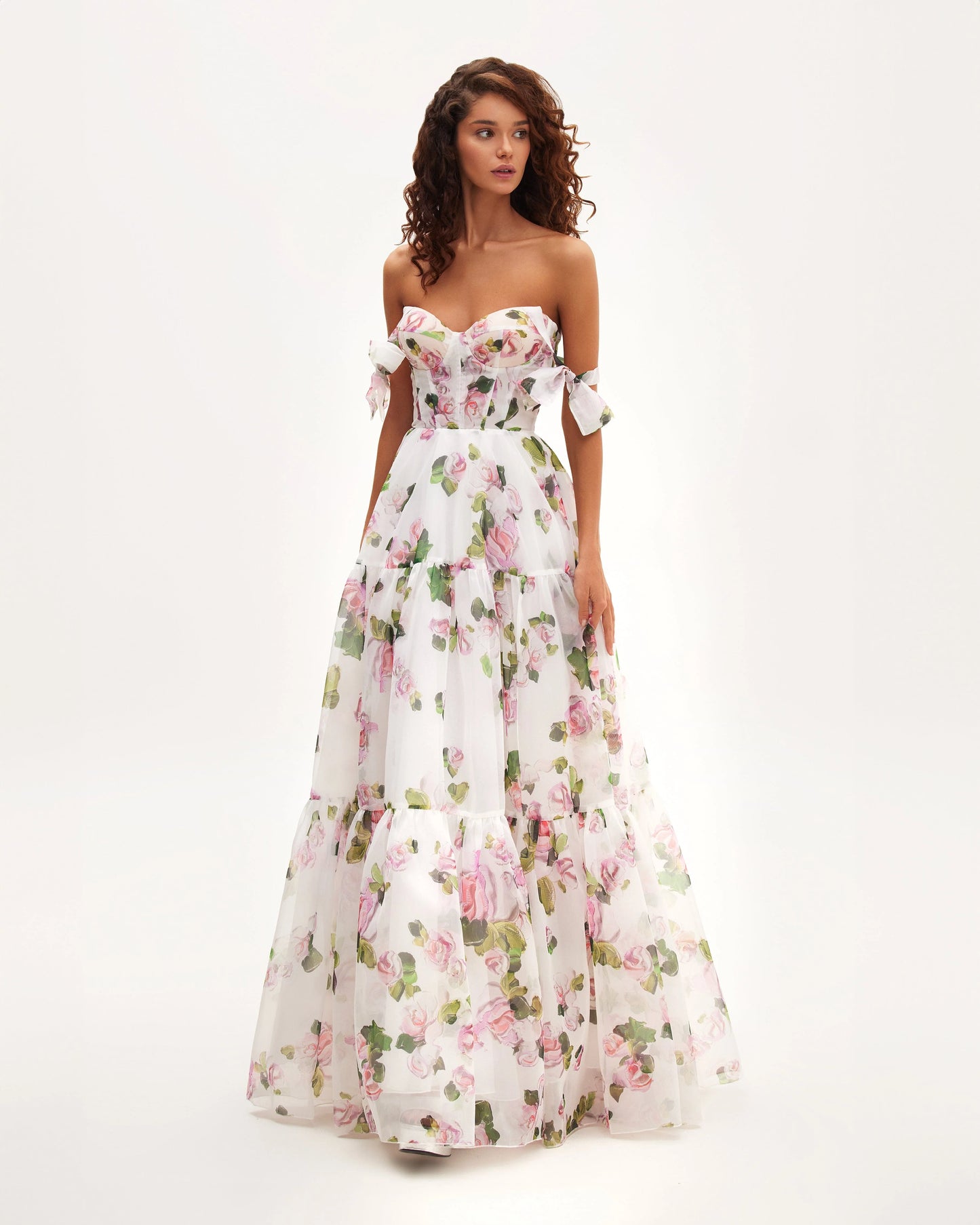 Cataleya — Vestido maxi corset con lazos