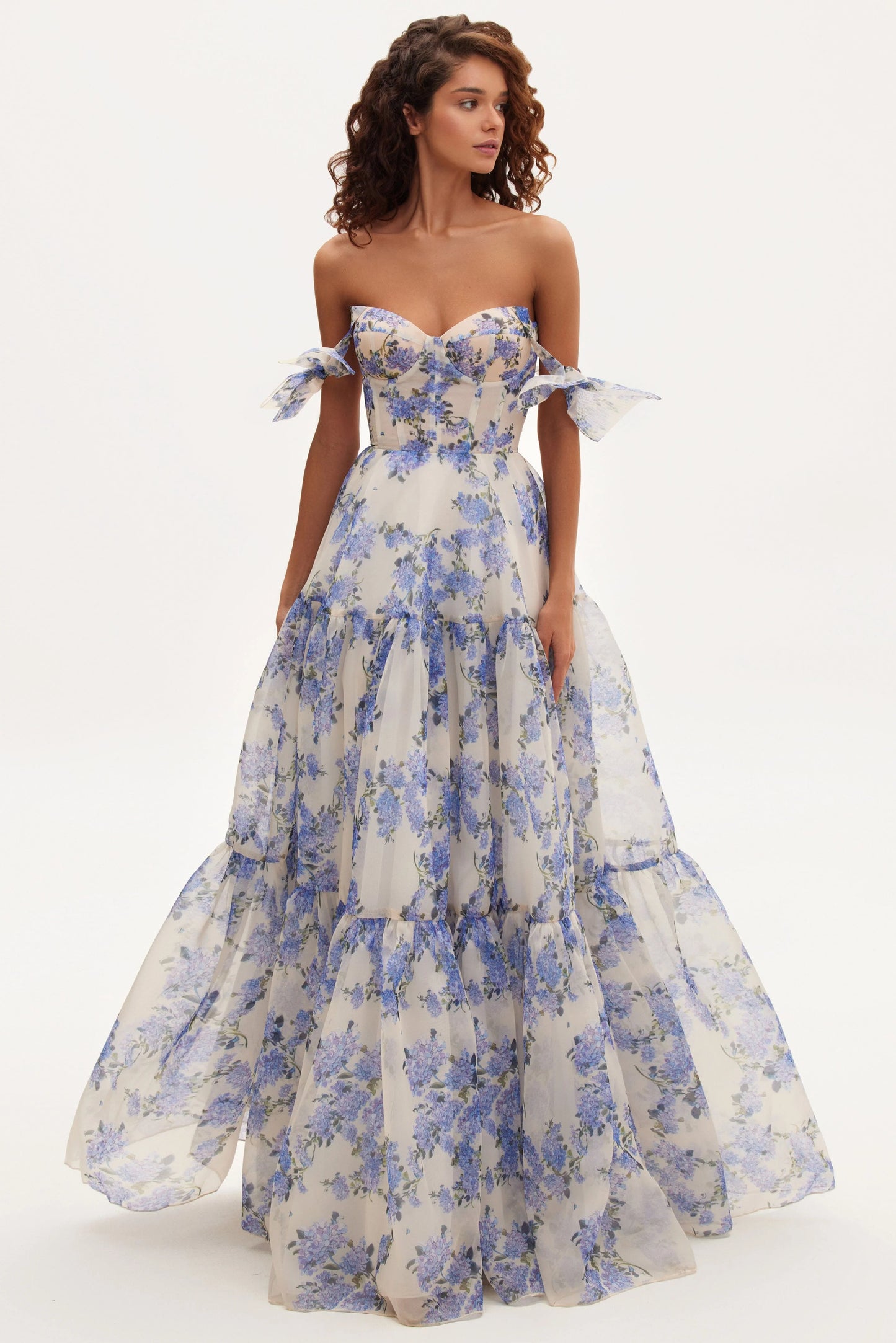 Cataleya — Vestido maxi corset con lazos
