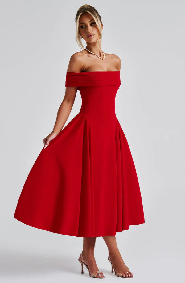 Celine — Vestido midi con volantes