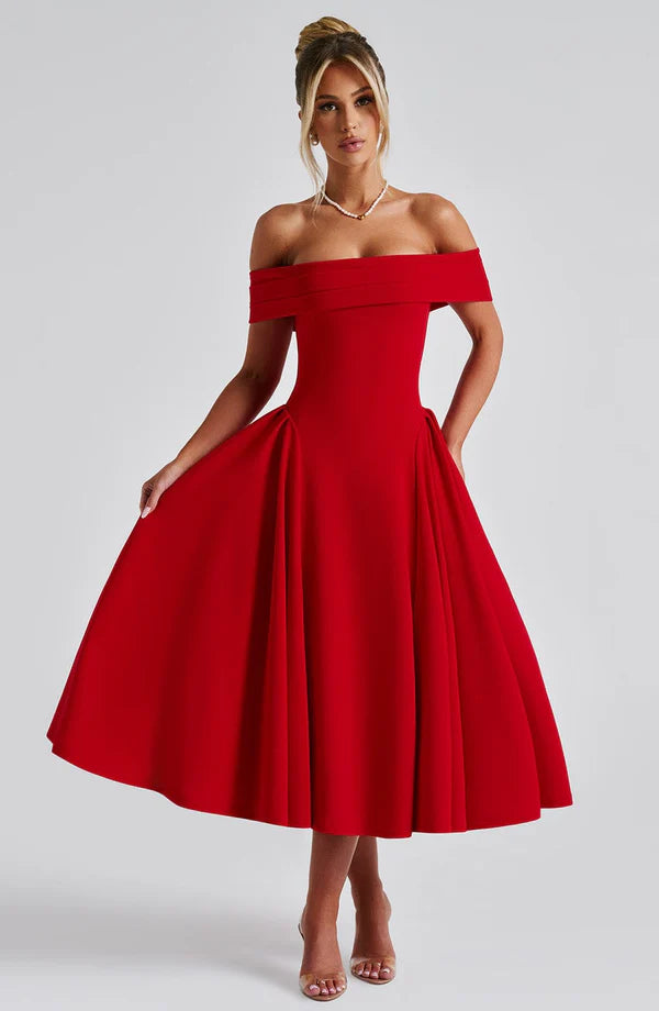 Celine — Vestido midi con volantes