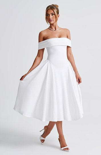 Celine — Vestido midi con volantes