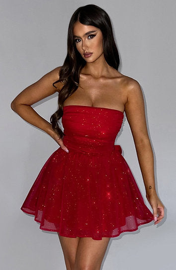 Charlize — Vestido mini con lazo