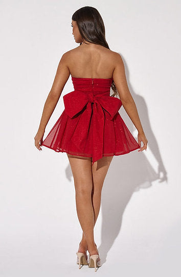 Charlize — Vestido mini con lazo