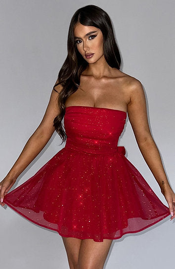 Charlize — Vestido mini con lazo