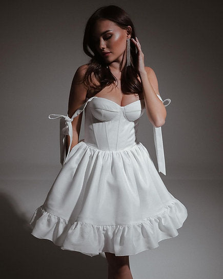 Cinthya — Vestido mini corset con lazos