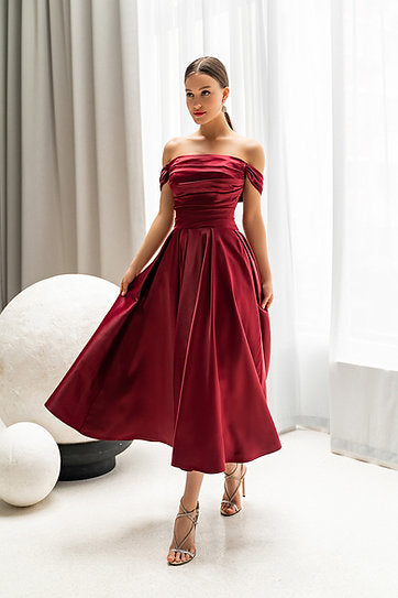 Dakota — Vestido midi corset mangas caidas