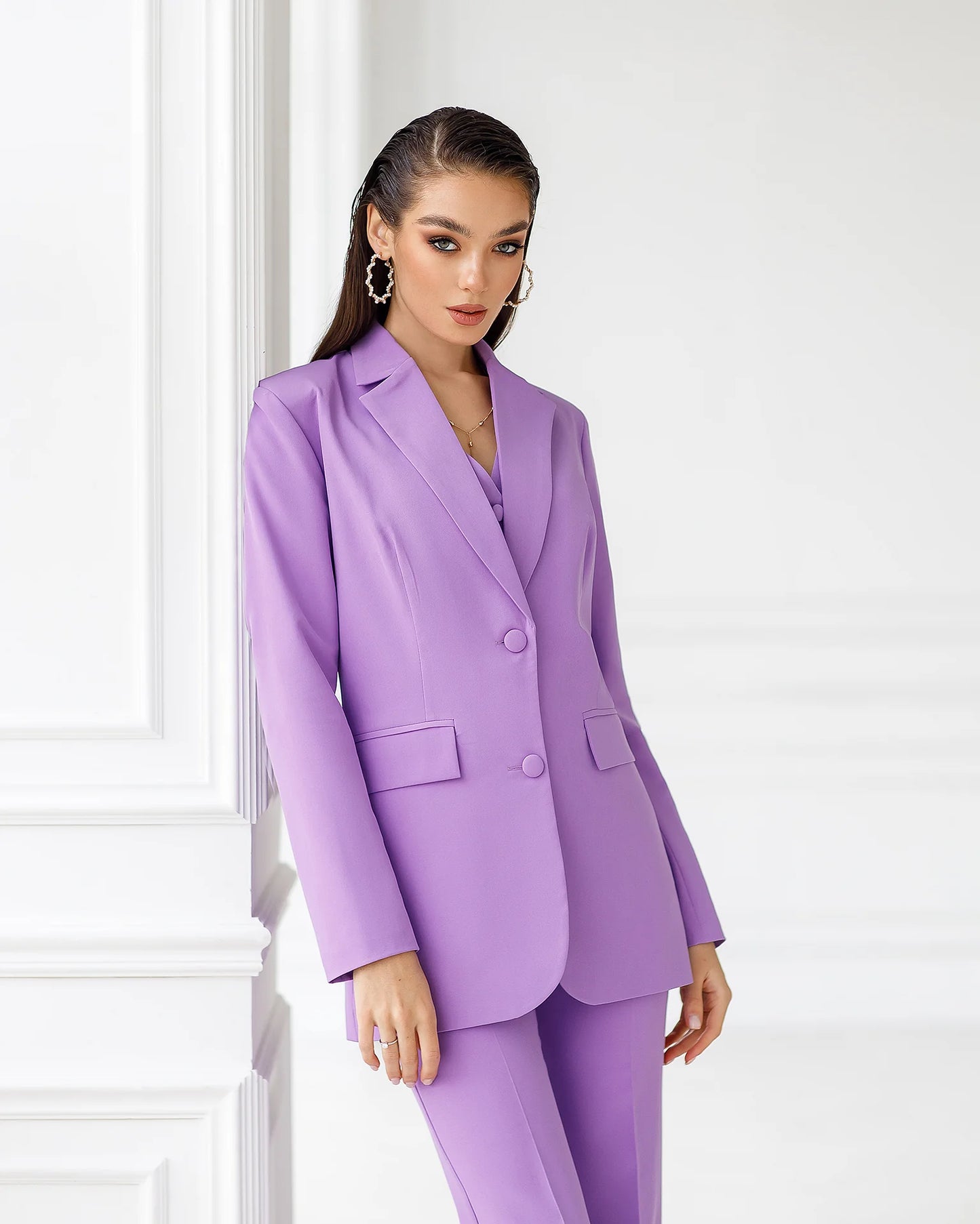 Denisse — Conjunto: blazer, chaleco y pantalón bota recta