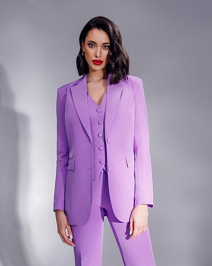 Denisse — Conjunto: blazer, chaleco y pantalón bota recta