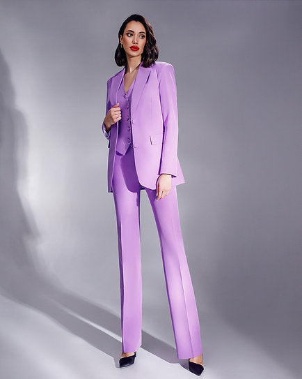 Denisse — Conjunto: blazer, chaleco y pantalón bota recta