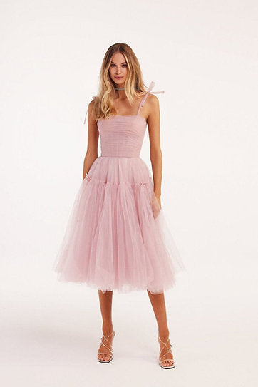 Donatella — Vestido corset midi con lazos